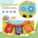 TOEY PLAY Baby Toy with Caterpillar for 12+ Months, Musical Piano Keyboard with Songs, Lights and Animal Sounds, Interactive Toys for Early Learning, Gifts for Little Kids, Boys, Girls 1 Year