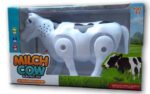 Funny Walking Musical Milch Cow Toy for Kids – Black & White Electric Animal with Lights, Sound & Moving Tail - Image 3