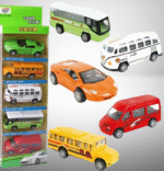 5-Piece Die Cast Metal Car and Bus Set – 1:64 Scale City Vehicle Collection for Kids – Pull Back & Release – Durable Metal & Plastic Construction – Educational Toy for Ages 3+ - Image 3